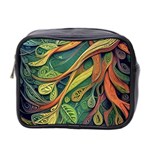 Outdoors Night Setting Scene Forest Woods Light Moonlight Nature Wilderness Leaves Branches Abstract Mini Toiletries Bag (Two Sides)