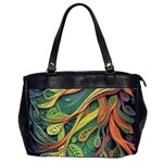 Outdoors Night Setting Scene Forest Woods Light Moonlight Nature Wilderness Leaves Branches Abstract Oversize Office Handbag (2 Sides)