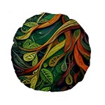 Outdoors Night Setting Scene Forest Woods Light Moonlight Nature Wilderness Leaves Branches Abstract Standard 15  Premium Round Cushions