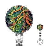 Outdoors Night Setting Scene Forest Woods Light Moonlight Nature Wilderness Leaves Branches Abstract Stainless Steel Nurses Watch