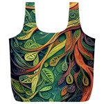 Outdoors Night Setting Scene Forest Woods Light Moonlight Nature Wilderness Leaves Branches Abstract Full Print Recycle Bag (XL)