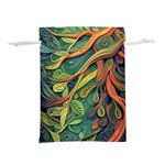Outdoors Night Setting Scene Forest Woods Light Moonlight Nature Wilderness Leaves Branches Abstract Lightweight Drawstring Pouch (L)