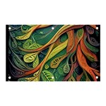 Outdoors Night Setting Scene Forest Woods Light Moonlight Nature Wilderness Leaves Branches Abstract Banner and Sign 5  x 3 