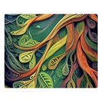Outdoors Night Setting Scene Forest Woods Light Moonlight Nature Wilderness Leaves Branches Abstract Premium Plush Fleece Blanket (Large)