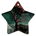 Night Sky Nature Tree Night Landscape Forest Galaxy Fantasy Dark Sky Planet Ornament (Star)