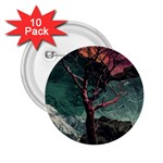 Night Sky Nature Tree Night Landscape Forest Galaxy Fantasy Dark Sky Planet 2.25  Buttons (10 pack) 