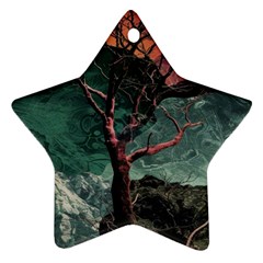 Night Sky Nature Tree Night Landscape Forest Galaxy Fantasy Dark Sky Planet Star Ornament (Two Sides) from ZippyPress Back