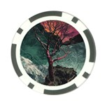 Night Sky Nature Tree Night Landscape Forest Galaxy Fantasy Dark Sky Planet Poker Chip Card Guard (10 pack)