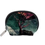 Night Sky Nature Tree Night Landscape Forest Galaxy Fantasy Dark Sky Planet Accessory Pouch (Small)