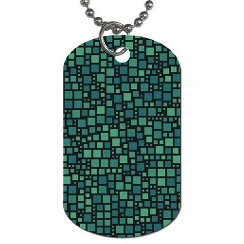 Squares cubism geometric background Dog Tag (Two Sides) from ZippyPress Front