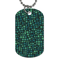 Squares cubism geometric background Dog Tag (Two Sides) from ZippyPress Back