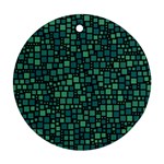 Squares cubism geometric background Round Ornament (Two Sides)