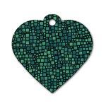 Squares cubism geometric background Dog Tag Heart (Two Sides)