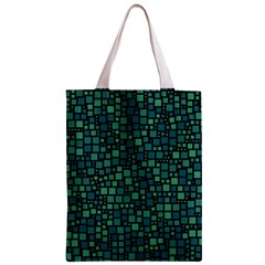 Squares cubism geometric background Zipper Classic Tote Bag from ZippyPress Front