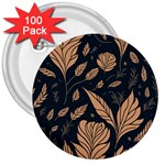 Background Pattern Leaves Texture 3  Buttons (100 pack) 