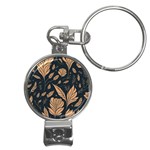 Background Pattern Leaves Texture Nail Clippers Key Chain