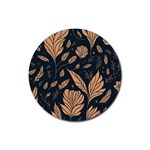 Background Pattern Leaves Texture Rubber Round Coaster (4 pack)