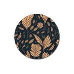Background Pattern Leaves Texture Magnet 3  (Round)