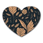 Background Pattern Leaves Texture Heart Mousepad