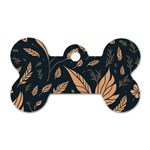 Background Pattern Leaves Texture Dog Tag Bone (One Side)