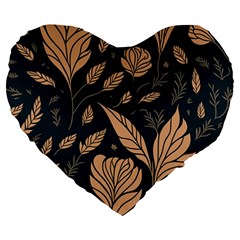 Background Pattern Leaves Texture Large 19  Premium Heart Shape Cushions from ZippyPress Front