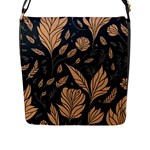 Background Pattern Leaves Texture Flap Closure Messenger Bag (L)