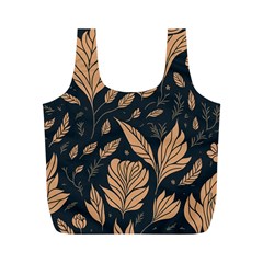 Background Pattern Leaves Texture Full Print Recycle Bag (M) from ZippyPress Front