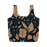 Background Pattern Leaves Texture Full Print Recycle Bag (M)