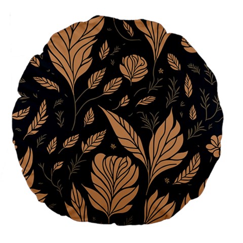 Background Pattern Leaves Texture Large 18  Premium Flano Round Cushions from ZippyPress Front