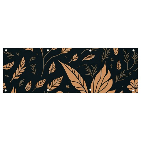 Background Pattern Leaves Texture Banner and Sign 9  x 3  from ZippyPress Front