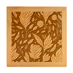 Background Pattern Leaves Texture Wood Photo Frame Cube