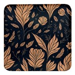 Background Pattern Leaves Texture Square Glass Fridge Magnet (4 pack)