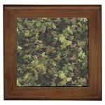 Green Camouflage Military Army Pattern Framed Tile