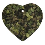Green Camouflage Military Army Pattern Ornament (Heart)