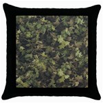 Green Camouflage Military Army Pattern Throw Pillow Case (Black)