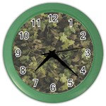 Green Camouflage Military Army Pattern Color Wall Clock
