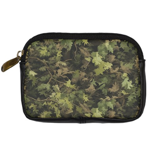 Green Camouflage Military Army Pattern Digital Camera Leather Case from ZippyPress Front