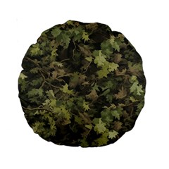 Green Camouflage Military Army Pattern Standard 15  Premium Round Cushions from ZippyPress Front