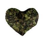 Green Camouflage Military Army Pattern Standard 16  Premium Heart Shape Cushions