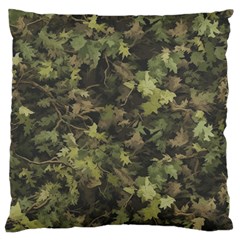 Green Camouflage Military Army Pattern Standard Premium Plush Fleece Cushion Case (Two Sides) from ZippyPress Front