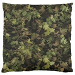 Green Camouflage Military Army Pattern Large Premium Plush Fleece Cushion Case (Two Sides)