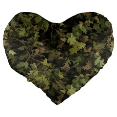 Green Camouflage Military Army Pattern Large 19  Premium Flano Heart Shape Cushions from ZippyPress Back