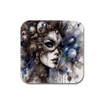 Woman in Space Rubber Square Coaster (4 pack)