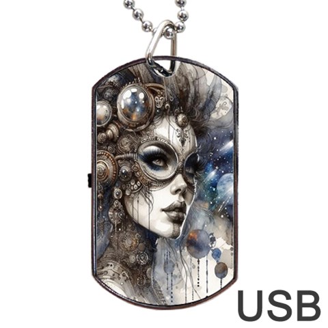 Woman in Space Dog Tag USB Flash (One Side) from ZippyPress Front