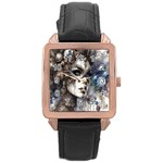 Woman in Space Rose Gold Leather Watch 