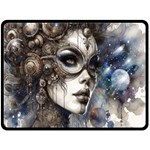 Woman in Space Two Sides Fleece Blanket (Large)