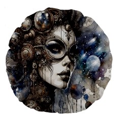 Woman in Space Large 18  Premium Flano Round Cushions from ZippyPress Front