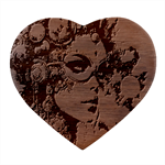 Woman in Space Heart Wood Jewelry Box