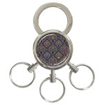 Pattern Seamless Antique Luxury 3-Ring Key Chain