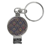 Pattern Seamless Antique Luxury Nail Clippers Key Chain